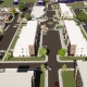 3D rendering of a town
